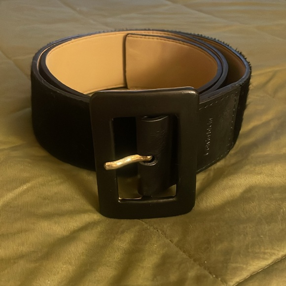 Calvin Klein FUR Vintage black pony hair wide belt size Large - Picture 5 of 13